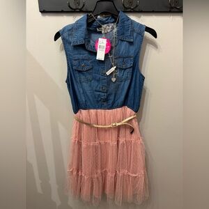 NWT Knitworks Denim & Tulle Dress size xl plus